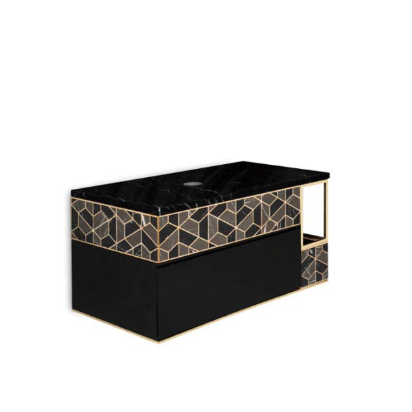 Maison-Valentina-TORTOISE-Nowoczesna-szafka-lazienkowa-scienna-lakierowane-drewno-polerowany-mosiadz-kolor-czarny-zloty-2 TORTOISE Nowoczesna szafka łazienkowa ścienna lakierowane drewno, polerowany mosiądz kolor czarny, złoty