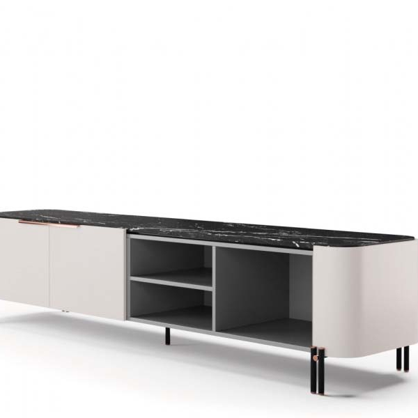Praddy-BAMBOO-NT072-szafka-rtv-lakier-czarny-miedz-stal-nierdzewna-Nero-Marquina-grafitowy-bezowy-2 Praddy BAMBOO NT072 to szafka rtv w wykończeniu drewno-mdf lakier czarny, miedź stal nierdzewna, Nero Marquina, drewno-mdf lakier grafitowy, drewno-mdf lakier beżowy. Praddy to portugalski producent wysokiej jakości mebli. Firma powstała w regionie słynącym z wielowielkowej tradycji rzemieślicznej produkcji mebli. Niezwykła dbałość o szczegóły, wysoka jakość ręcznie wytwarzanych mebli i materiałów, z których powstają oraz nowoczesny desgin to coś co wyróżnia markę Praddy na tle innych światowych producentów branży.