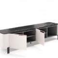Praddy BAMBOO NT072 to szafka rtv w wykończeniu drewno-mdf lakier czarny, miedź stal nierdzewna, Nero Marquina, drewno-mdf lakier grafitowy, drewno-mdf lakier beżowy. Praddy to portugalski producent wysokiej jakości mebli. Firma powstała w regionie słynącym z wielowielkowej tradycji rzemieślicznej produkcji mebli. Niezwykła dbałość o szczegóły, wysoka jakość ręcznie wytwarzanych mebli i materiałów, z których powstają oraz nowoczesny desgin to coś co wyróżnia markę Praddy na tle innych światowych producentów branży.