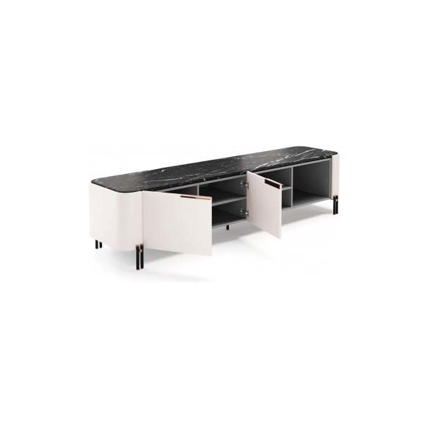 Praddy-BAMBOO-NT072-szafka-rtv-lakier-czarny-miedz-stal-nierdzewna-Nero-Marquina-grafitowy-bezowy-3 Praddy BAMBOO NT072 to szafka rtv w wykończeniu drewno-mdf lakier czarny, miedź stal nierdzewna, Nero Marquina, drewno-mdf lakier grafitowy, drewno-mdf lakier beżowy. Praddy to portugalski producent wysokiej jakości mebli. Firma powstała w regionie słynącym z wielowielkowej tradycji rzemieślicznej produkcji mebli. Niezwykła dbałość o szczegóły, wysoka jakość ręcznie wytwarzanych mebli i materiałów, z których powstają oraz nowoczesny desgin to coś co wyróżnia markę Praddy na tle innych światowych producentów branży.