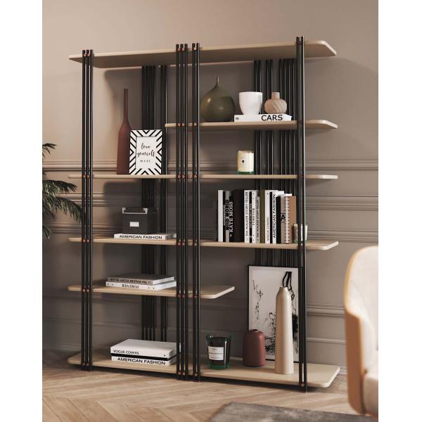 Praddy-BAMBOO-NT082-regal-biblioteczka-lakier-czarny-zloto-stal-nierdzewna-ciemny-brudny-roz-bezowy-1 Praddy BAMBOO NT082 to regał / biblioteczka w wykończeniu drewno-mdf lakier czarny, złoto stal nierdzewna, drewno-mdf lakier ciemny brudny róż, drewno-mdf lakier beżowy,. Praddy to portugalski producent wysokiej jakości mebli. Firma powstała w regionie słynącym z wielowielkowej tradycji rzemieślicznej produkcji mebli. Niezwykła dbałość o szczegóły, wysoka jakość ręcznie wytwarzanych mebli i materiałów, z których powstają oraz nowoczesny desgin to coś co wyróżnia markę Praddy na tle innych światowych producentów branży.