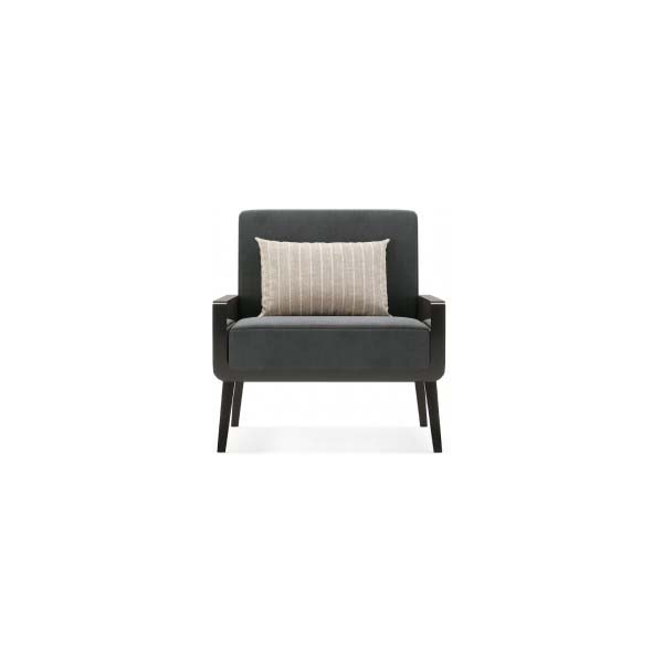 Praddy-BASIE-ML225-fotel-lakier-czarny-tkanina-SAFETY-VELVET-3 Praddy BASIE ML225 to fotel w wykończeniu drewno-mdf lakier czarny, tkanina SAFETY VELVET. Praddy to portugalski producent wysokiej jakości mebli. Firma powstała w regionie słynącym z wielowielkowej tradycji rzemieślicznej produkcji mebli. Niezwykła dbałość o szczegóły, wysoka jakość ręcznie wytwarzanych mebli i materiałów, z których powstają oraz nowoczesny desgin to coś co wyróżnia markę Praddy na tle innych światowych producentów branży.