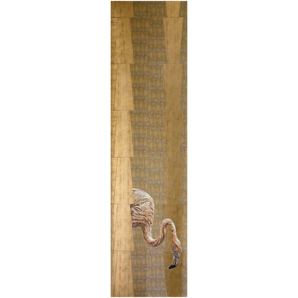 Sicis-Vetrite-Vetrite-Art-Bansa-Gold---Flamant-wielkoformatowy-panel-szklany-zloty-bialy-rozowy-6 Sicis Vetrite z kolekcji Vetrite Art model Bansa Gold & Flamant to wielkoformatowy panel szklany o wymiarach 82,5x318 cm, 242x318 cm, 82,5x318cm, 210x318 cm. Kolory tego modelu to: złoty, biały, różowy, a możliwe wykończenia powierzchni: Satin.