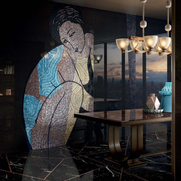 Sicis-Vetrite-Vetrite-Art-La-Penseuse-wielkoformatowy-panel-szklany-grafitowy-czarny-bezowy-niebieski-2 Sicis Vetrite z kolekcji Vetrite Art model La Penseuse to wielkoformatowy panel szklany o wymiarach . Kolory tego modelu to: grafitowy, czarny, beżowy, niebieski, a możliwe wykończenia powierzchni: Satin.