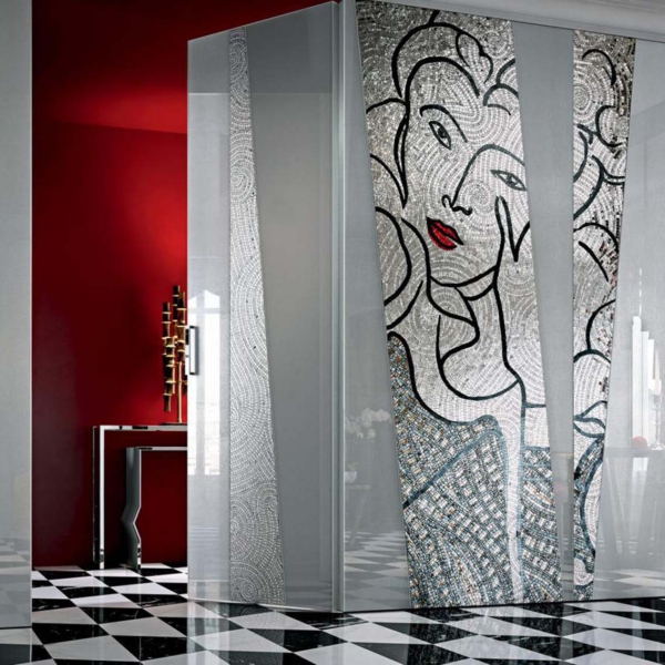 Sicis-Vetrite-Vetrite-Art-Le-Miroir-wielkoformatowy-panel-szklany-szary-grafitowy-czerwony-srebrny-2 Sicis Vetrite z kolekcji Vetrite Art model Le Miroir to wielkoformatowy panel szklany o wymiarach . Kolory tego modelu to: szary, grafitowy, czerwony, srebrny, a możliwe wykończenia powierzchni: .
