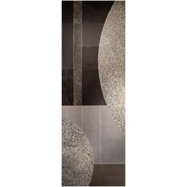 Sicis-Vetrite-Vetrite-Art-Saturno-Contro-Silver-wielkoformatowy-panel-szklany-brazowy-srebrny-szary-5 Sicis Vetrite z kolekcji Vetrite Art model Saturno Contro Silver to wielkoformatowy panel szklany o wymiarach 120x350 cm, 60x350 cm, 90x350 cm, 60x350 cm. Kolory tego modelu to: brązowy, srebrny, szary, a możliwe wykończenia powierzchni: Satin.