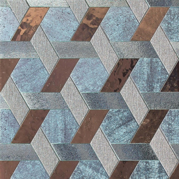 Sicis Vetrite z kolekcji Vetrite Decorativa model Agra Taupe to wielkoformatowy panel szklany o wymiarach 36,8x34 cm. Kolory tego modelu to: niebieski, szary, brązowy, miedziany, beżowy, a możliwe wykończenia powierzchni: Satin.