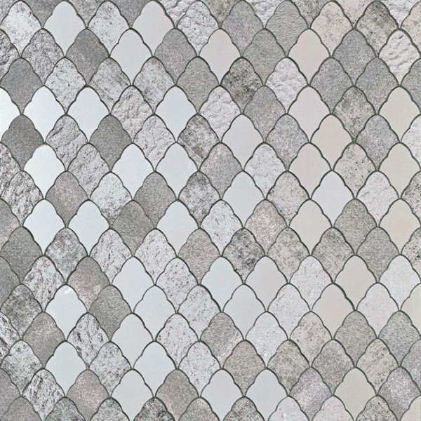 Sicis-Vetrite-Vetrite-Decorativa-Viper-Mix-Grey-wielkoformatowy-panel-szklany-srebrny-szary-bezowy-1 Sicis Vetrite z kolekcji Vetrite Decorativa model Viper Mix Grey to wielkoformatowy panel szklany o wymiarach 26,2x32 cm. Kolory tego modelu to: srebrny, szary, beżowy, a możliwe wykończenia powierzchni: Satin.
