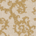 Versace Home Versace 2962313 tapeta ornamenty Vintage adamaszek efekt postarzenia klasyczny kolory beżowy kremowy złoty metaliczny - tapeta przeznaczona do pomieszczeń: przedpokój, kuchnia, biuro, sypialnia, pomieszczenie o dużym natężeniu ruchu.