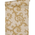 Versace Home Versace 2962313 tapeta ornamenty Vintage adamaszek efekt postarzenia klasyczny kolory beżowy kremowy złoty metaliczny - tapeta przeznaczona do pomieszczeń: przedpokój, kuchnia, biuro, sypialnia, pomieszczenie o dużym natężeniu ruchu.