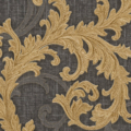 Versace Home Versace 2962316 tapeta ornamenty Vintage adamaszek efekt postarzenia klasyczny kolory czarny złoty szary metaliczny - tapeta przeznaczona do pomieszczeń: przedpokój, kuchnia, biuro, sypialnia, pomieszczenie o dużym natężeniu ruchu.