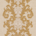 Versace Home Versace 2962323 tapeta ornamenty Vintage adamaszek efekt postarzenia klasyczny kolory beżowy kremowy złoty metaliczny - tapeta przeznaczona do pomieszczeń: przedpokój, kuchnia, biuro, sypialnia, pomieszczenie o dużym natężeniu ruchu.
