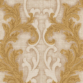 Versace Home Versace 2962323 tapeta ornamenty Vintage adamaszek efekt postarzenia klasyczny kolory beżowy kremowy złoty metaliczny - tapeta przeznaczona do pomieszczeń: przedpokój, kuchnia, biuro, sypialnia, pomieszczenie o dużym natężeniu ruchu.