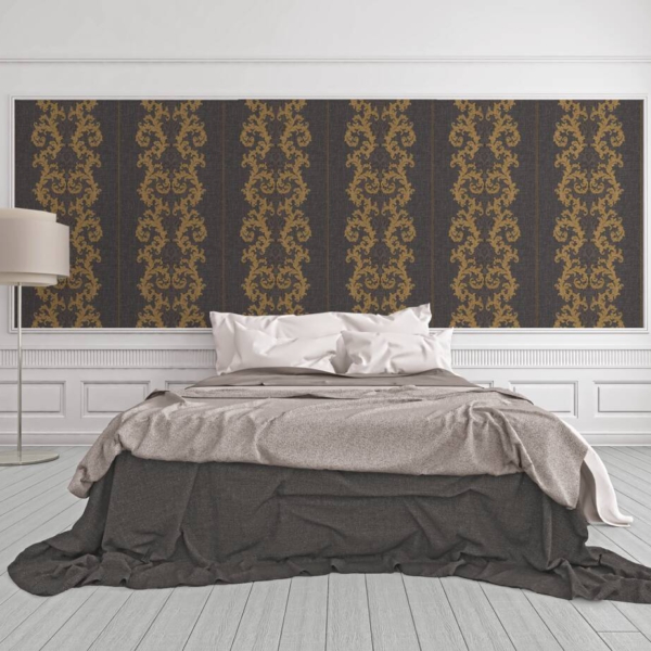 Versace-Home-Versace-2-962326-tapeta-ornamenty-Vintage-adamaszek-efekt-postarzenia-klasyczny-kolory-czarny-zloty-szary-metaliczny-11 Versace Home kolekcja Versace 2 - 2962326 tapeta ornamenty Vintage adamaszek efekt postarzenia klasyczny kolory czarny złoty szary metaliczny - tapeta przeznaczona do pomieszczeń: przedpokój, kuchnia, biuro, sypialnia, pomieszczenie o dużym natężeniu ruchu.