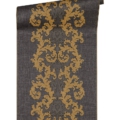 Versace Home Versace 2962326 tapeta ornamenty Vintage adamaszek efekt postarzenia klasyczny kolory czarny złoty szary metaliczny - tapeta przeznaczona do pomieszczeń: przedpokój, kuchnia, biuro, sypialnia, pomieszczenie o dużym natężeniu ruchu.