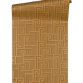 Versace Home Versace 2962361 tapeta geometryczny kolory brązowy złoty metaliczny żółty - tapeta przeznaczona do pomieszczeń: przedpokój, salon, sypialnia.