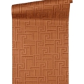 Versace Home Versace 2962362 tapeta geometryczny kolory brązowy miedziany metaliczny pomarańczowy - tapeta przeznaczona do pomieszczeń: przedpokój, salon, sypialnia.