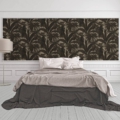Versace Home kolekcja Versace 2 - 2962401 tapeta dżungla rośliny liście kolory brązowy metaliczny - tapeta przeznaczona do pomieszczeń: przedpokój, salon, biuro, sypialnia.