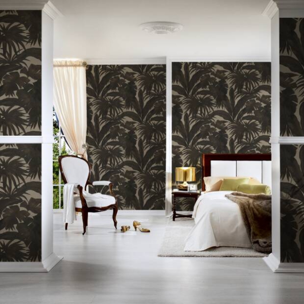 Versace-Home-Versace-2-962401-tapeta-dzungla-rosliny-liscie-kolory-brazowy-metaliczny-5 Versace Home kolekcja Versace 2 - 2962401 tapeta dżungla rośliny liście kolory brązowy metaliczny - tapeta przeznaczona do pomieszczeń: przedpokój, salon, biuro, sypialnia.