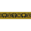 Versace Home Versace 3343051 tapeta ornamenty medusa klasyczny rośliny kolory czarny złoty metaliczny żółty - tapeta przeznaczona do pomieszczeń: przedpokój, kuchnia, biuro, sypialnia, pomieszczenie o dużym natężeniu ruchu.