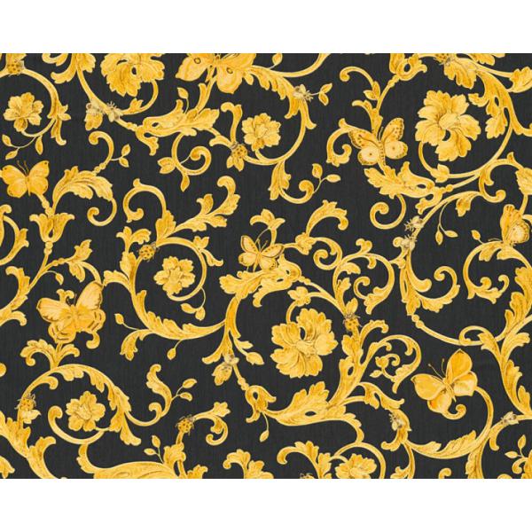 Versace-Home-Versace-3-343252-tapeta-ornamenty-rosliny-Vintage-ornamenty-rosliny-Vintage-kwiaty-kolory-czarny-zloty-metaliczny-zolty-1 Versace Home Versace 3343252 tapeta ornamenty rośliny Vintage ornamenty rośliny Vintage kwiaty kolory czarny złoty metaliczny żółty - tapeta przeznaczona do pomieszczeń: przedpokój, salon, sypialnia.