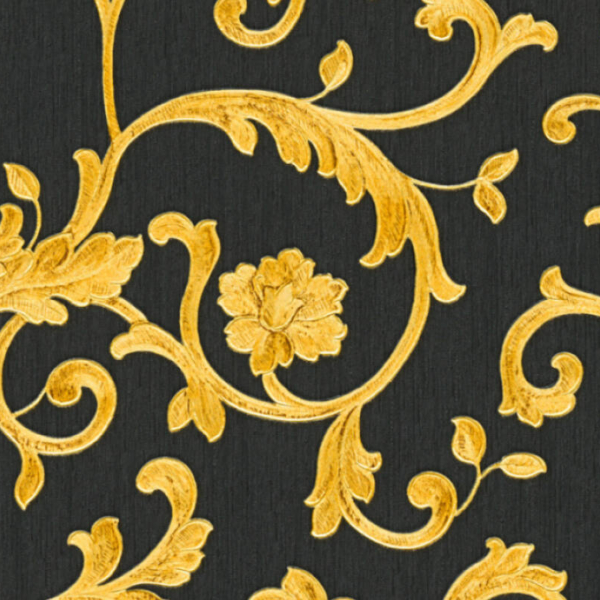 Versace-Home-Versace-3-343262-tapeta-ornamenty-rosliny-Vintage-kwiaty-kolory-czarny-zloty-metaliczny-zolty-3 Versace Home Versace 3343262 tapeta ornamenty rośliny Vintage kwiaty kolory czarny złoty metaliczny żółty - tapeta przeznaczona do pomieszczeń: przedpokój, salon, sypialnia.