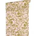 Versace Home Versace 3343264 tapeta ornamenty rośliny Vintage kolory niebieski złoty metaliczny różowy - tapeta przeznaczona do pomieszczeń: przedpokój, salon, sypialnia.