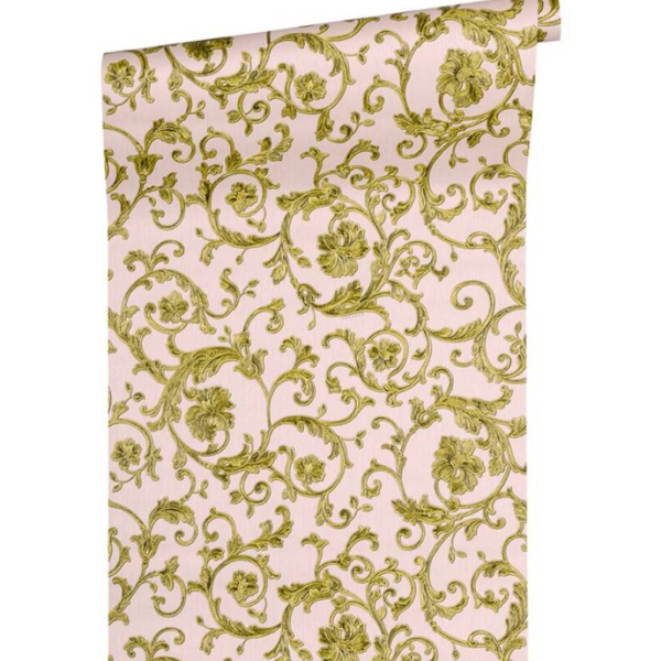 Versace-Home-Versace-3-343264-tapeta-ornamenty-rosliny-Vintage-kolory-niebieski-zloty-metaliczny-rozowy-2 Versace Home Versace 3343264 tapeta ornamenty rośliny Vintage kolory niebieski złoty metaliczny różowy - tapeta przeznaczona do pomieszczeń: przedpokój, salon, sypialnia.