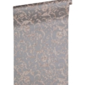 Versace Home Versace 3343265 tapeta ornamenty zwierzęta Vintage rośliny ornamenty rośliny Vintage kolory szary metaliczny fioletowy srebrny - tapeta przeznaczona do pomieszczeń: przedpokój, salon, sypialnia.