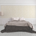 Versace Home kolekcja Versace 3 - 3344971 tapeta rośliny woda fale kolory beżowy kremowy metaliczny - tapeta przeznaczona do pomieszczeń: przedpokój, kuchnia, salon, biuro, sypialnia.