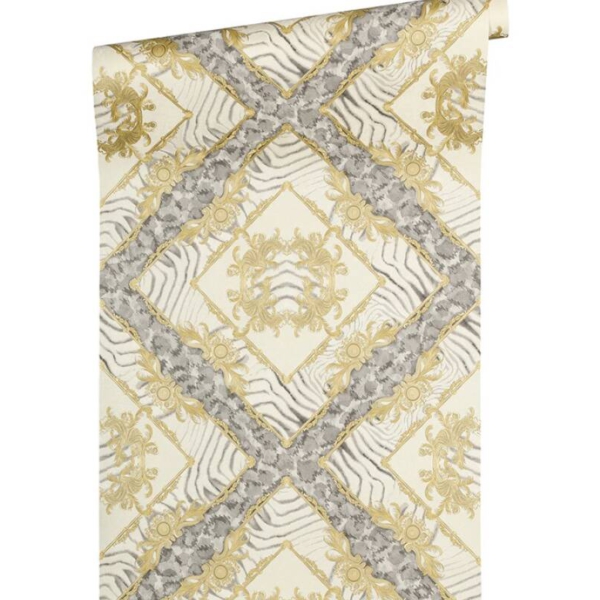 Versace-Home-Versace-3-349042-tapeta-zwierzeta-ornamenty-kolory-kremowy-szary-metaliczny-2 Versace Home Versace 3349042 tapeta zwierzęta ornamenty kolory kremowy szary metaliczny - tapeta przeznaczona do pomieszczeń: przedpokój, salon, sypialnia.