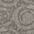 Versace Home Versace 3935836 tapeta kwiaty ornamenty liście rośliny kolory brązowy szary metaliczny - tapeta przeznaczona do pomieszczeń: przedpokój, kuchnia, salon, biuro, sypialnia.