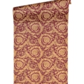 Versace Home Versace 4366927 tapeta kwiaty ornamenty liście rośliny metal kolory beżowy brązowy metaliczny czerwony - tapeta przeznaczona do pomieszczeń: łazienka, przedpokój, salon, sypialnia.