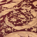 Versace Home Versace 4366927 tapeta kwiaty ornamenty liście rośliny metal kolory beżowy brązowy metaliczny czerwony - tapeta przeznaczona do pomieszczeń: łazienka, przedpokój, salon, sypialnia.