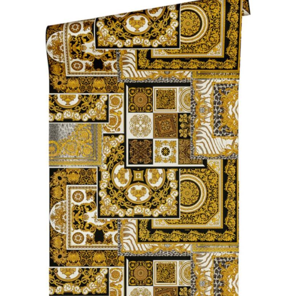 Versace-Home-Versace-4-370483-tapeta-kwiaty-liscie-rosliny-ornamenty-zwierzeta-klasyczny-kolory-czarny-brazowy-miedziany-zloty-metaliczny-bialy-2 Versace Home Versace 4370483 tapeta kwiaty liście rośliny ornamenty zwierzęta klasyczny kolory czarny brązowy miedziany złoty metaliczny biały - tapeta przeznaczona do pomieszczeń: przedpokój, kuchnia, salon, sypialnia.