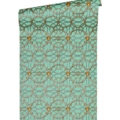 Versace Home Versace 4370497 tapeta medusa geometryczny metal ornamenty kolory złoty zielony metaliczny srebrny - tapeta przeznaczona do pomieszczeń: przedpokój, salon, sypialnia.