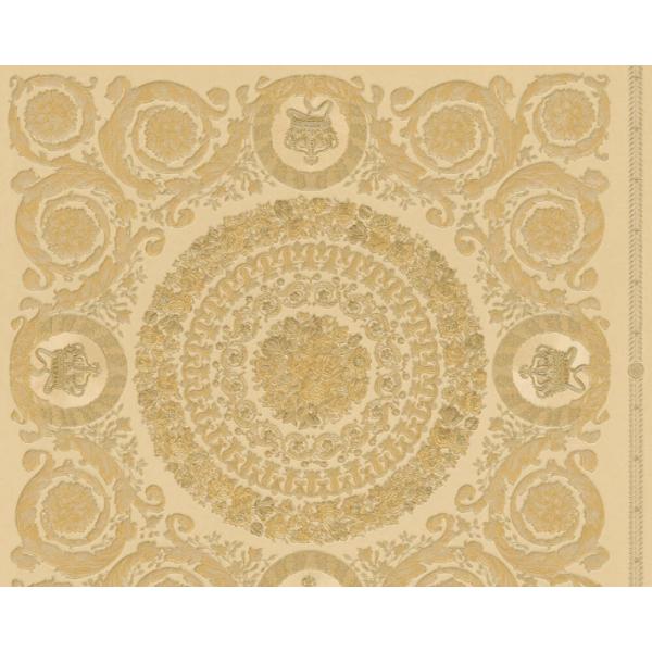 Versace-Home-Versace-4-370554-tapeta-kwiaty-liscie-ornamenty-rosliny-kolory-zloty-metaliczny-zolty-1 Versace Home Versace 4370554 tapeta kwiaty liście ornamenty rośliny kolory złoty metaliczny żółty - tapeta przeznaczona do pomieszczeń: przedpokój, salon, sypialnia.