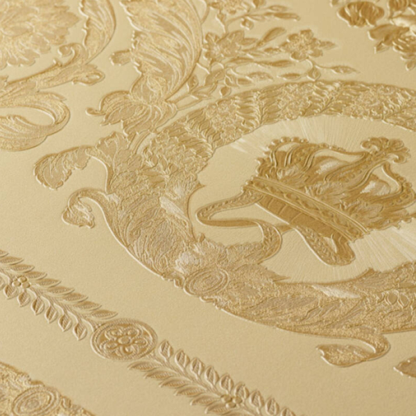 Versace-Home-Versace-4-370554-tapeta-kwiaty-liscie-ornamenty-rosliny-kolory-zloty-metaliczny-zolty-3 Versace Home Versace 4370554 tapeta kwiaty liście ornamenty rośliny kolory złoty metaliczny żółty - tapeta przeznaczona do pomieszczeń: przedpokój, salon, sypialnia.
