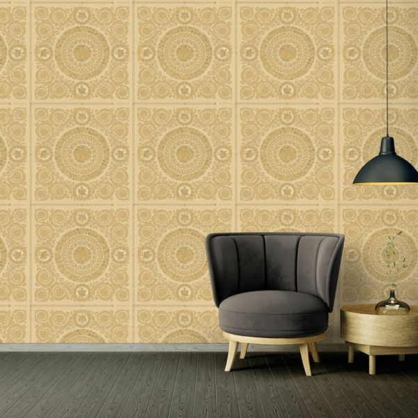 Versace-Home-Versace-4-370554-tapeta-kwiaty-liscie-ornamenty-rosliny-kolory-zloty-metaliczny-zolty-4 Versace Home Versace 4370554 tapeta kwiaty liście ornamenty rośliny kolory złoty metaliczny żółty - tapeta przeznaczona do pomieszczeń: przedpokój, salon, sypialnia.