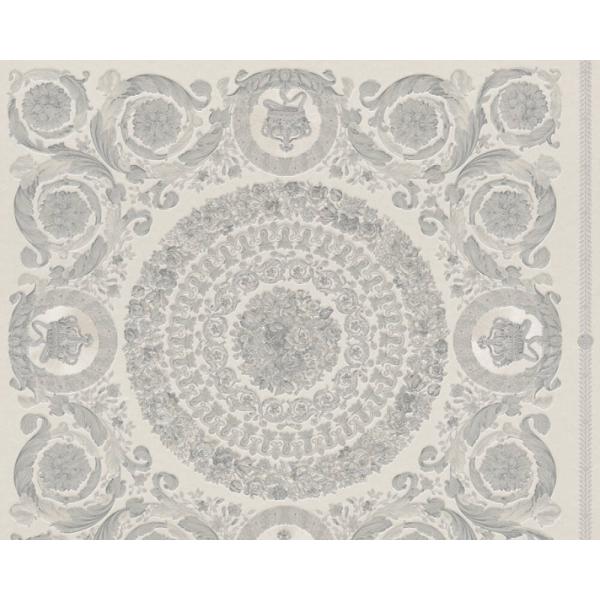 Versace-Home-Versace-4-370555-tapeta-kwiaty-liscie-ornamenty-rosliny-kolory-szary-metaliczny-srebrny-1 Versace Home Versace 4370555 tapeta kwiaty liście ornamenty rośliny kolory szary metaliczny srebrny - tapeta przeznaczona do pomieszczeń: przedpokój, salon, sypialnia.