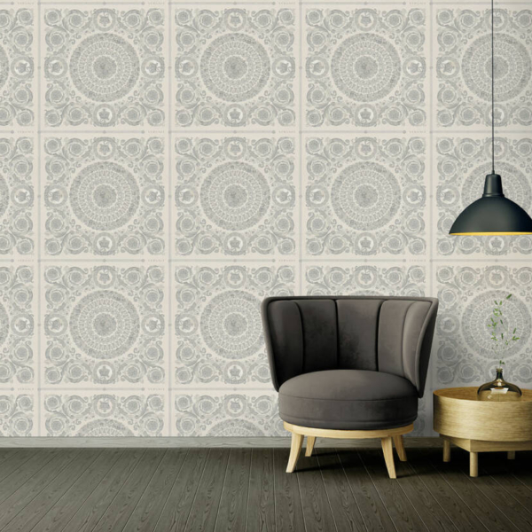 Versace-Home-Versace-4-370555-tapeta-kwiaty-liscie-ornamenty-rosliny-kolory-szary-metaliczny-srebrny-4 Versace Home Versace 4370555 tapeta kwiaty liście ornamenty rośliny kolory szary metaliczny srebrny - tapeta przeznaczona do pomieszczeń: przedpokój, salon, sypialnia.