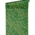 Versace Home Versace 4935856 tapeta kwiaty liście rośliny kolory beżowy brązowy zielony metaliczny żółty - tapeta przeznaczona do pomieszczeń: łazienka, przedpokój, salon, sypialnia.