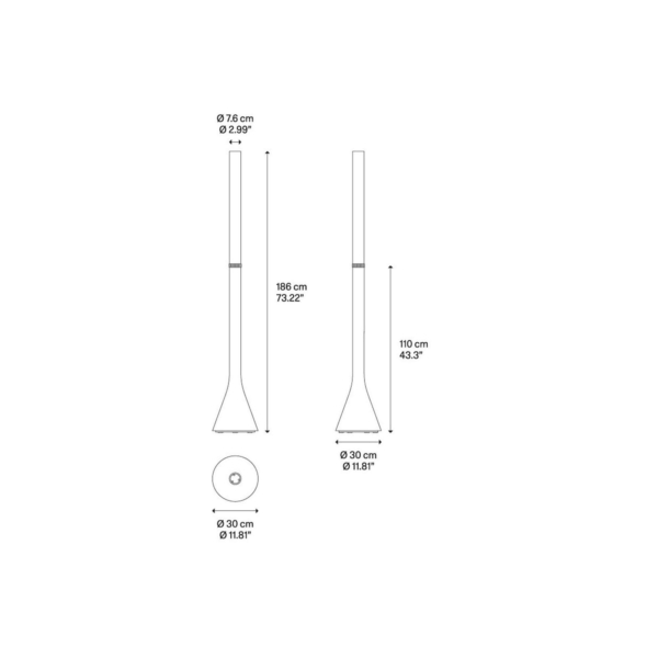 CROMA-Lodes-Lampa-podlogowa-LED-metalowa-z-oswietleniem-posrednim-ze-sciemniaczem-wymiary-1 Lodes CROMA to lampa podłogowa LED metalowa z oświetleniem pośrednim ze ściemniaczem włoskiej marki Lodes.