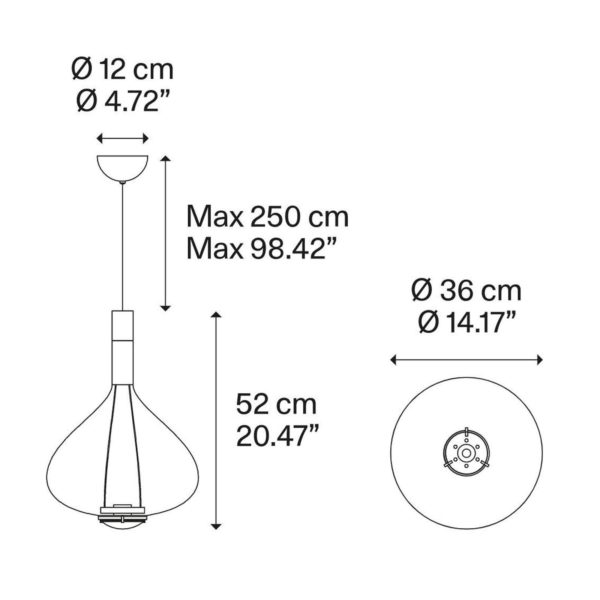 SKY-FALL-Lodes-Lampa-wiszaca-sufitowa-LED-z-dmuchanego-szkla-wymiary-2 Lodes SKY-FALL to lampa wisząca sufitowa LED z dmuchanego szkła włoskiej marki Lodes.