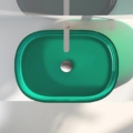 Relaxdesign Whitelabel KOLU umywalka nablatowa przezroczysta  Lumenit 5 kolorow