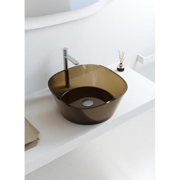 Relaxdesign Whitelabel MUA 40 umywalka nablatowa przezroczysta Lumenit 5 kolorow