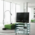Tonelli Design Grattacielo Fix szafka TV ze szkła na kółkach