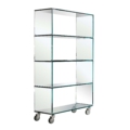 Tonelli Design Libreria szafka na książki ze szkła na kółkach