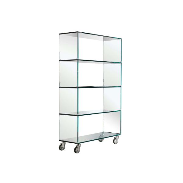 Tonelli Design Libreria szafka na książki ze szkła na kółkach
