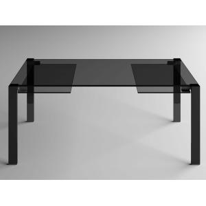 Tonelli Design Livingstone Dark stół do jadalni prostokątny rozkładany ze szkła